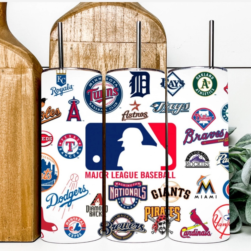 MLB 20 oz Skinny Inspired Tumblers. major league baseball